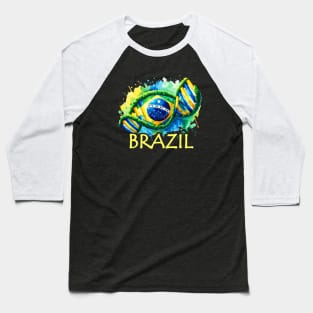 Brazilian DNA Heritage Flag Baseball T-Shirt